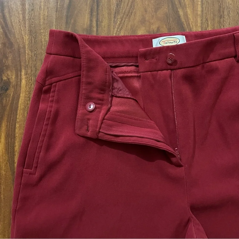 Talbots Petites Stretch Burgundy Faux Suede Straight Leg Pants size 10!